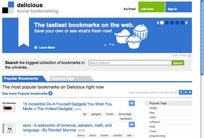 Delicious - сохранение закладок в интернете (онлайн)