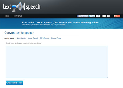 Text To Speech - преобразование текста в аудио (онлайн)