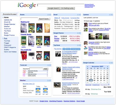 iGoogle - стартовая страница в интернете (онлайн)