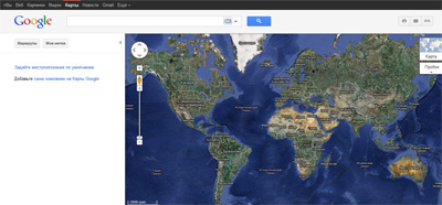 Google Maps - географические карты онлайн от Гугл 