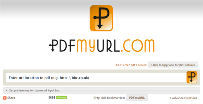 PDFmyURL - преобразование и сохранение в PDF любой веб-страницы (онлайн)