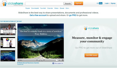SlideShare - мировое сообщество для использования презентаций (онлайн)