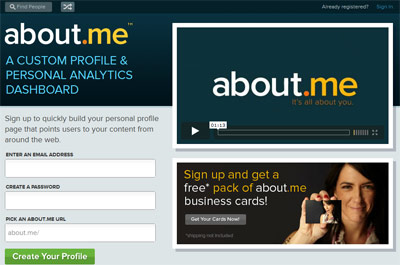 about.me - ваша визитка онлайн