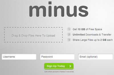 Minus - простой способ обмена файлами (онлайн)