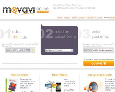 Movavi Online - бесплатный онлайновый видео конвертер