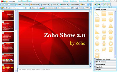 Zoho Show - создание презентаций онлайн